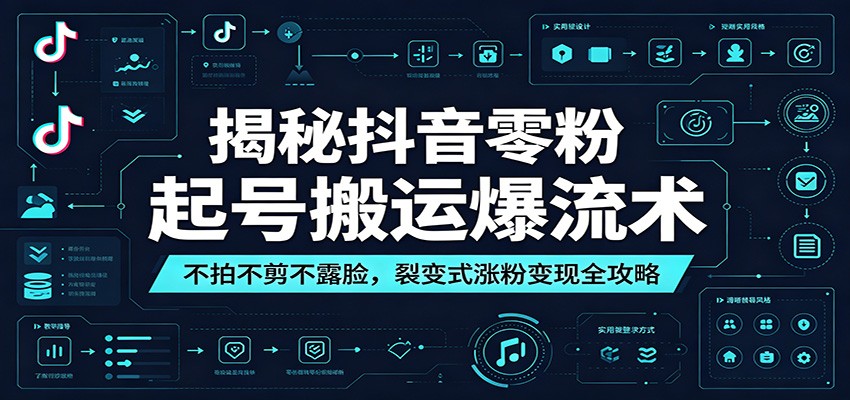 揭秘抖音零粉起号搬运爆流术:不拍不剪不露脸,裂变式涨粉变现全攻略-资源社