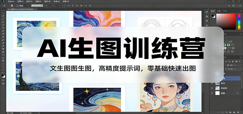 AI生图训练营:文生图图生图,高精度提示词,零基础快速出图-资源社