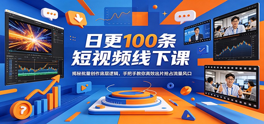 日更100条短视频线下课：揭秘批量创作底层逻辑，手把手教你高效出片抢占流量风口-资源社