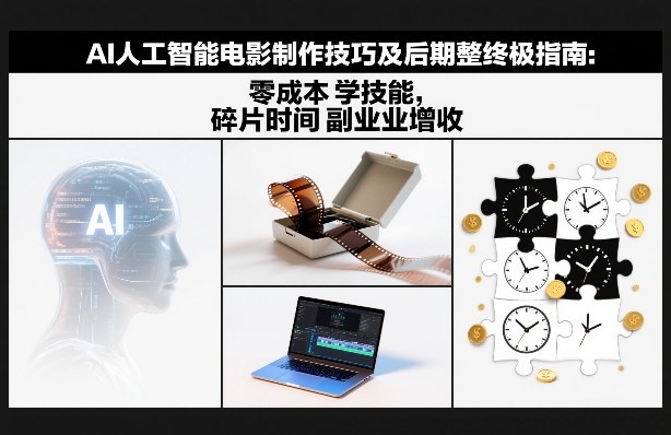 AI人工智能电影制作技巧及后期完整终极指南：零成本学技能，碎片时间副业增收-资源社
