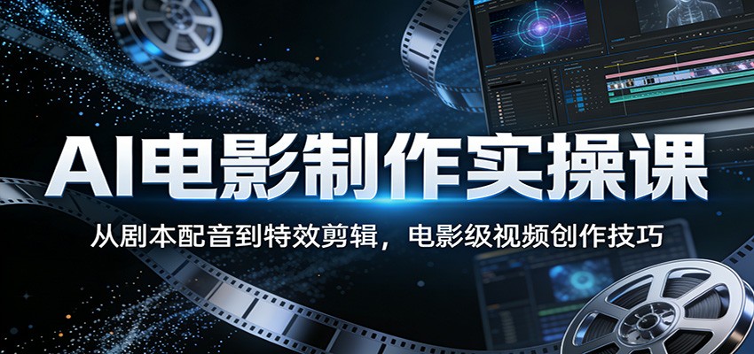 AI电影制作实操课：从剧本配音到特效剪辑，电影级视频创作技巧-资源社