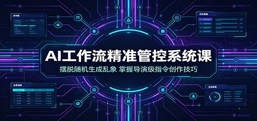 AI工作流精准管控系统课：摆脱随机生成乱象，掌握导演级指令创作技巧-资源社