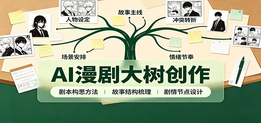 AI漫剧大树创作：剧本构思课程讲解，软件插件配置，配套工具资料完整梳理-资源社