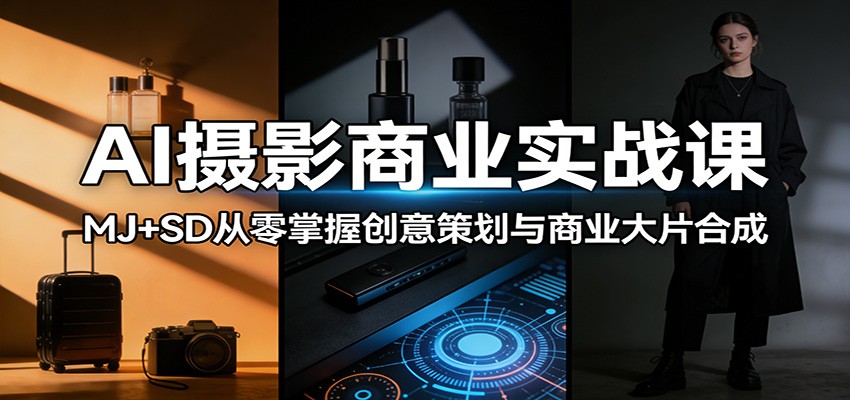 AI摄影商业实战课：MJ+SD从零掌握创意策划与商业大片合成-资源社