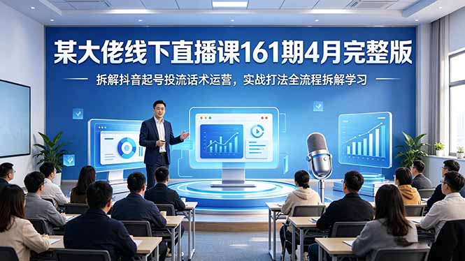 某大佬线下直播课161期4月完整版，拆解抖音起号投流话术运营，实战打法全流程拆解学习-资源社