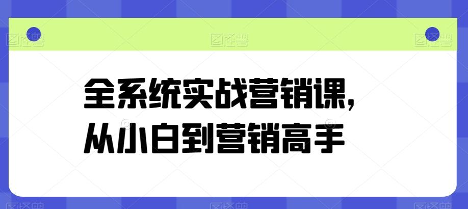 全系统实战营销课，从小白到营销高手-资源社