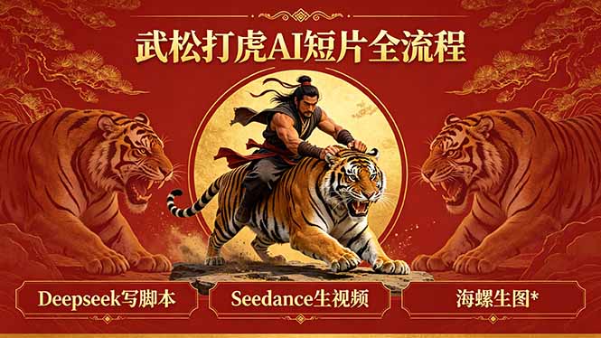 武松打虎AI短片全流程：Deepseek写脚本+Seedance生视频+海螺生图-资源社