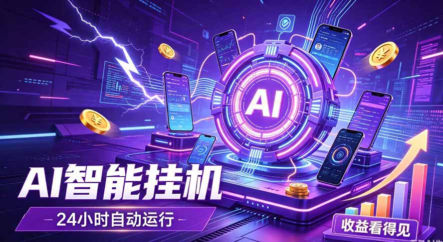 AI智能广告挂机，躺赚新模式 设备托管运行，解放双手持续变现-资源社