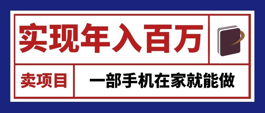 通过网创平台“卖项目”实现年入百万,一部手机在家就能做!-资源社