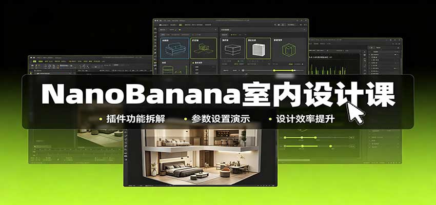 NanoBanana室内设计课：无限画布配置，插件实操，生图改图视频制作-资源社