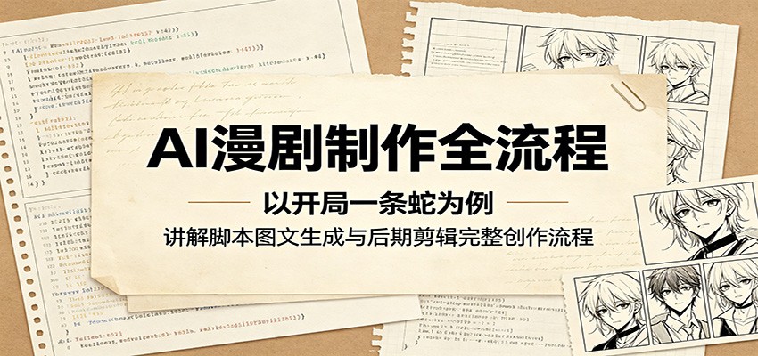 AI漫剧制作全流程:以开局一条蛇为例,讲解脚本图文生成与后期剪辑完整创作流程-资源社
