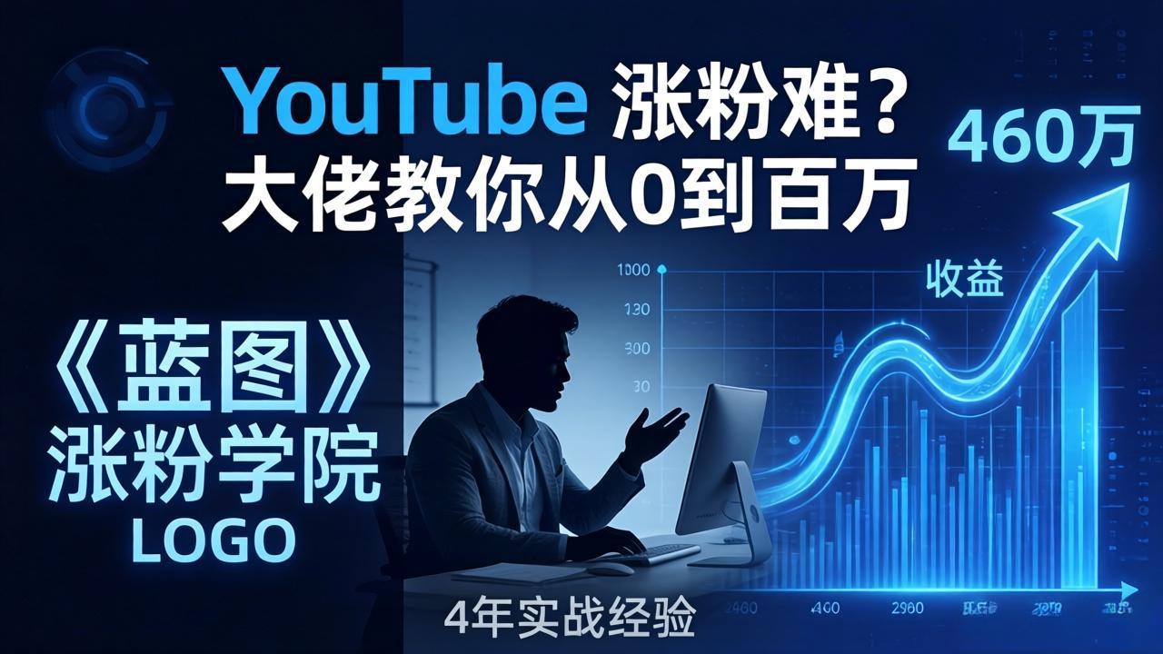 YouTube 涨粉难？《蓝图涨粉学院》：4 年赚 460 万的大佬教策略，从0到百万有路径！-资源社