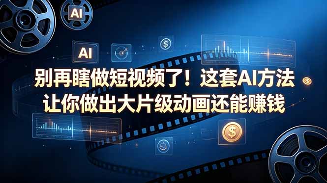 别再瞎做短视频了!这套 AI 方法让你做出大片级动画还能赚钱【原创双语字幕】-资源社