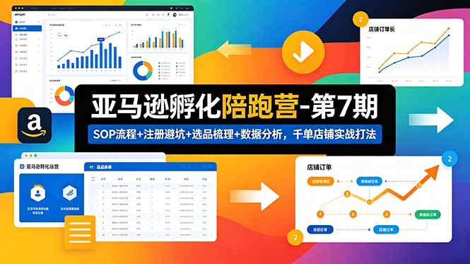 亚马逊孵化陪跑营-第7期：SOP流程+注册避坑+选品梳理+数据分析，千单店铺实战打法(更新0625-资源社