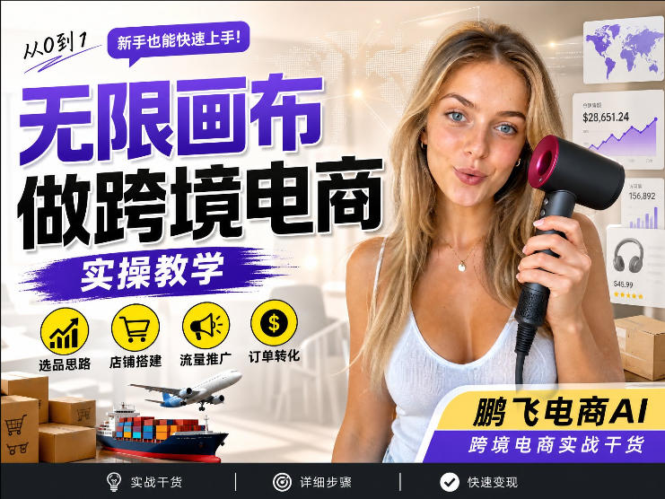【跨境电商必备】AI无线画布制作商品宣传视频，四步搞定，无线画布工作流，操作简单好上手-资源社