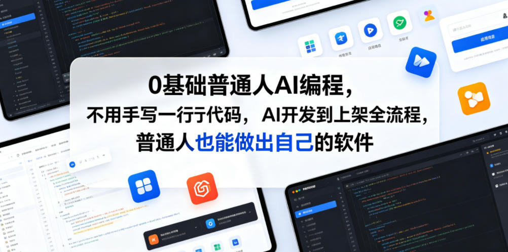 0基础普通人AI编程,不用手写一行代码,AI开发到上架全流程,普通人也能做出自己的软件-资源社