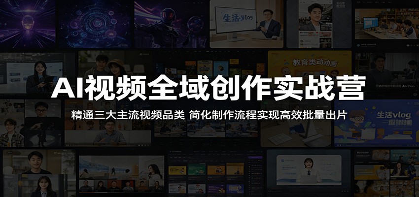 AI视频全域创作实战营：精通三大主流视频品类，简化制作流程实现高效批量出片-资源社
