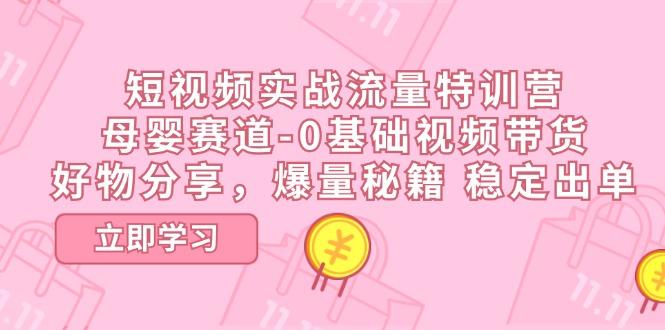 短视频实战流量特训营，母婴赛道-0基础带货，好物分享，爆量秘籍 稳定出单-资源社