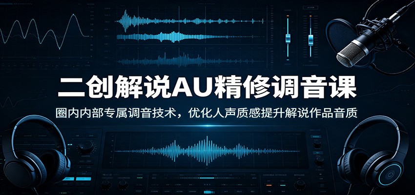 二创解说AU精修调音课：圈内内部专属调音技术，优化人声质感提升解说作品音质-资源社