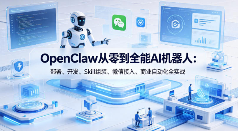 OpenClaw从零到全能AI机器人：部署、开发、Skill组装、微信接入、商业自动化全实战-资源社