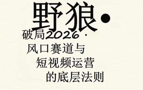 野狼团队·多平台实操运营课，覆盖AI口播、服装、好物、漫剪等热门玩法(更新4月29日)-资源社