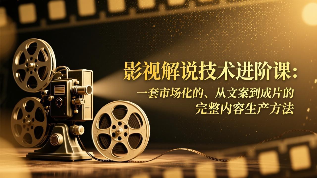 影视解说技术进阶课：一套市场化的、从文案到成片的完整内容生产方法-资源社