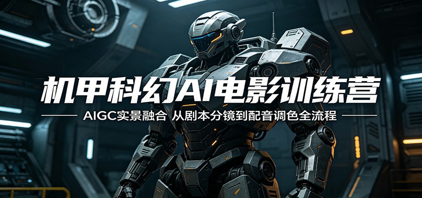 机甲科幻AI电影训练营：AIGC实景融合，从剧本分镜到配音调色全流程-资源社