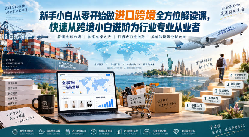 新手小白从零开始做进口跨境全方位解读课,快速从跨境小白进阶为行业专业从业者-资源社