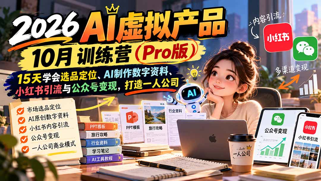 2026AI虚拟产品10月训练营(Pro版-资源社