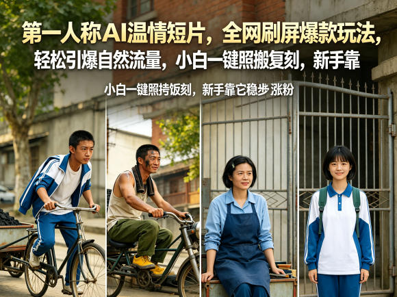 第一人称AI温情短片，全网刷屏爆款玩法，轻松引爆自然流量，小白一键照搬复刻，新手靠它稳步涨粉-资源社