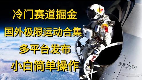 冷门赛道掘金，国外极限运动视频合集，多平台发布，小白简单操作-资源社