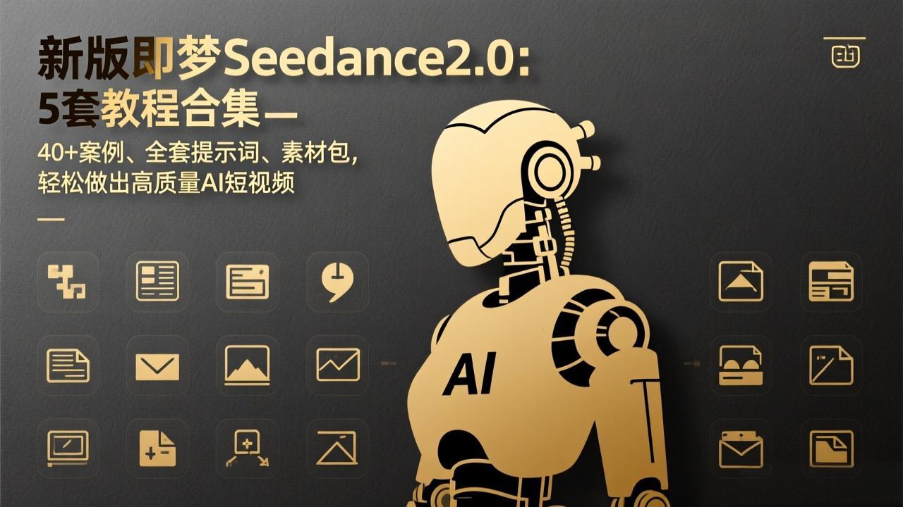 新版即梦Seedance2.0：5套教程合集，40+案例、全套提示词、素材包，轻松做出高质量AI短视频-资源社