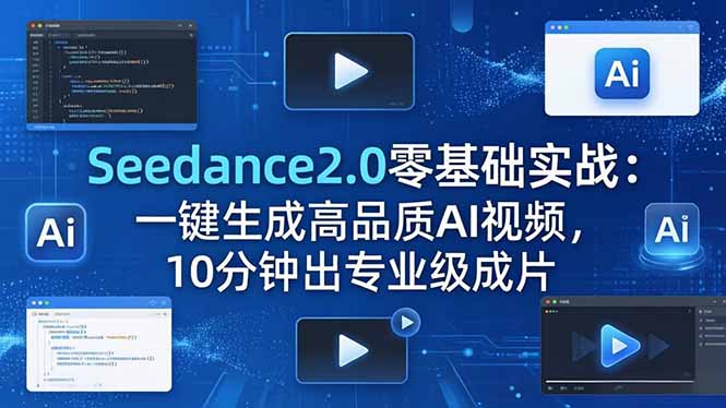 Seedance2.0零基础实战：一键生成高品质AI视频，10分钟出专业级成片-资源社
