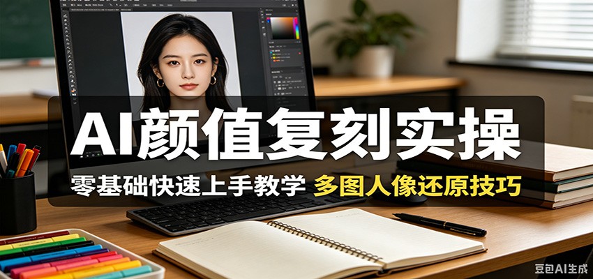 AI颜值复刻实操，零基础快速上手教学，多图人像还原技巧-资源社