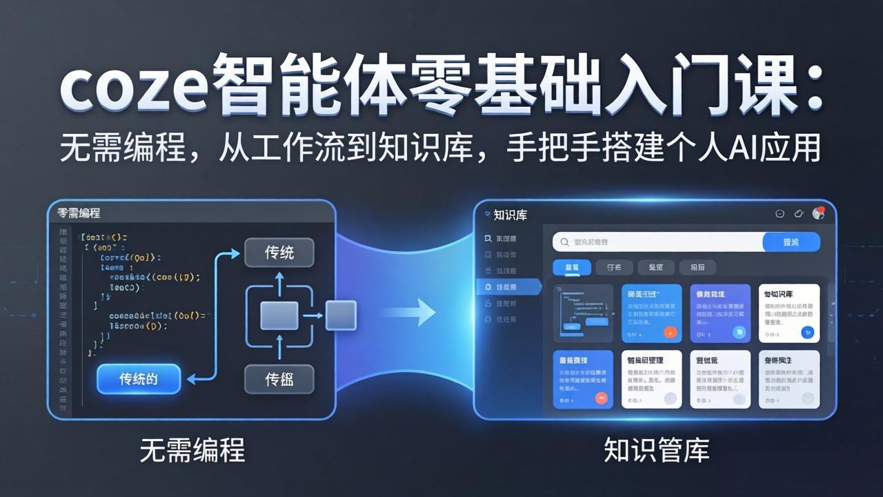 coze智能体零基础入门课：无需编程，从工作流到知识库，手把手搭建个人AI应用-资源社