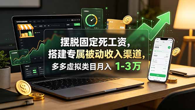 摆脱固定死工资,搭建专属被动收入渠道,多多虚拟类目月入 1-3 万-资源社