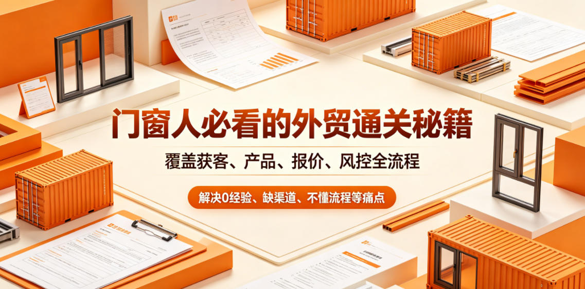 门窗人必看的外贸通关秘籍,块覆盖获客、产品、报价、风控全流程,解决0经验、缺渠道、不懂流程等痛点-资源社