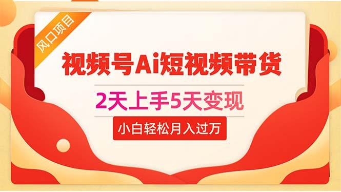 2天上手5天变现视频号Ai短视频带货0粉丝0基础小白轻松月入过万-资源社