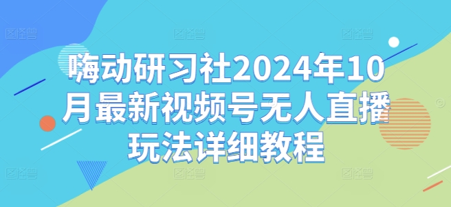 嗨动研习社2024年10月最新视频号无人直播玩法详细教程-资源社