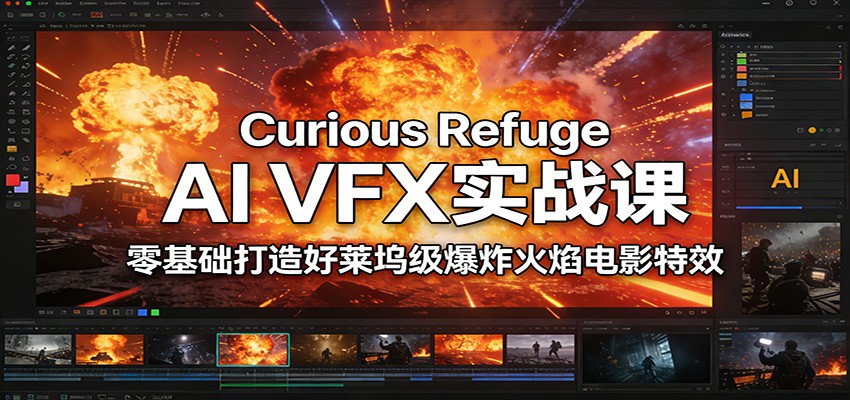 Curious Refuge AI VFX实战课，零基础打造好莱坞级爆炸火焰电影特效-资源社