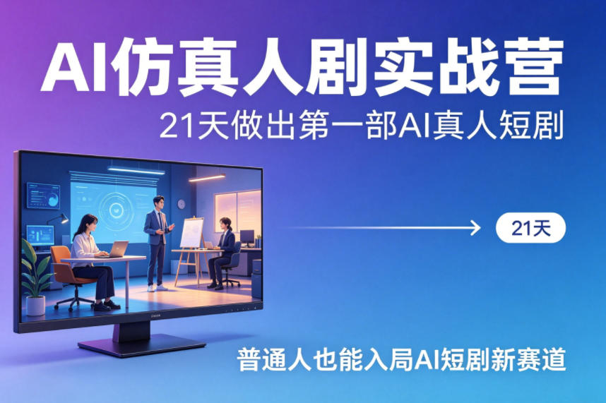 AI仿真人剧实战营，21天做出第一部AI真人短剧，普通人也能入局AI短剧新赛道(更新)-资源社