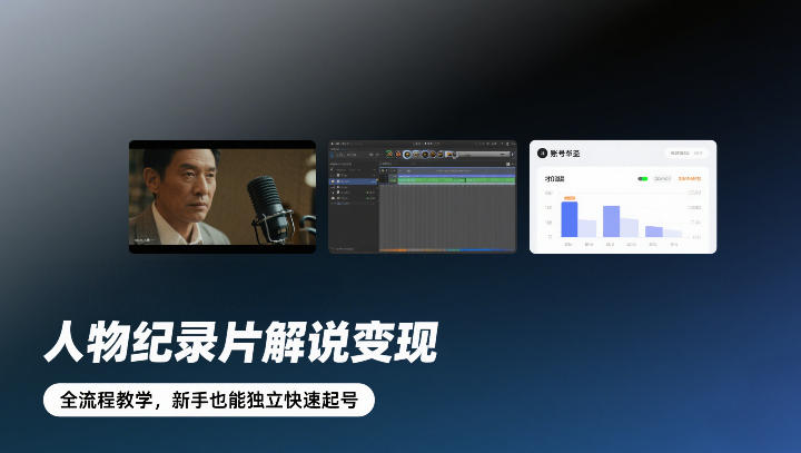 人物纪录片解说变现，全流程教学，新手也能独立快速起号-资源社
