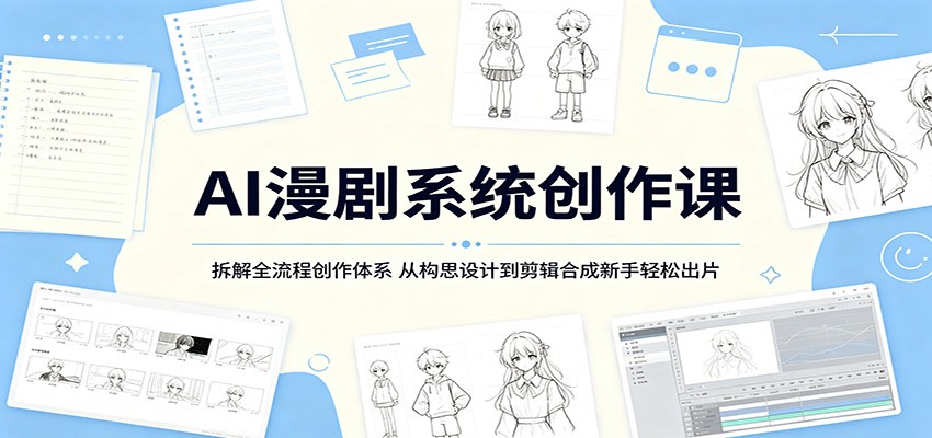 AI漫剧系统创作课：拆解全流程创作体系，从构思设计到剪辑合成新手轻松出片-资源社