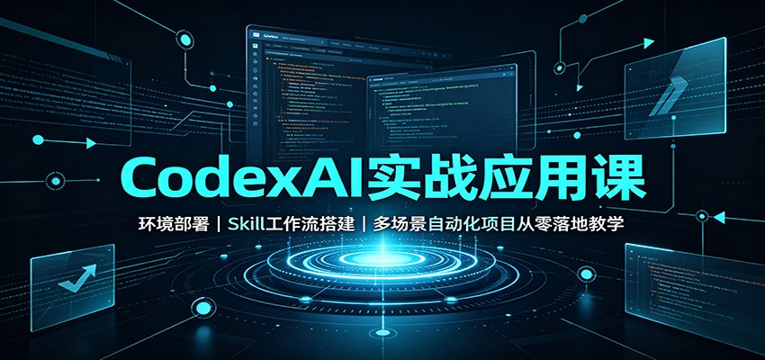 CodexAI实战应用课：环境部署Skill工作流搭建，多场景自动化项目从零落地教学-资源社