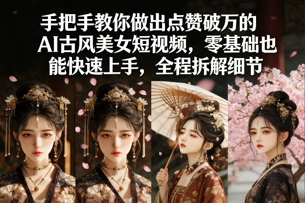 手把手教你做出点赞破万的AI古风美女短视频,零基础也能快速上手,全程拆解细节-资源社