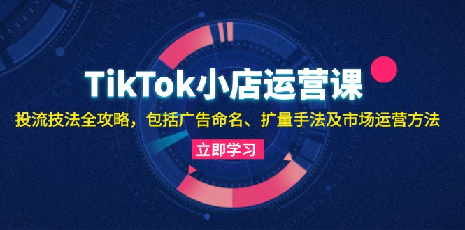 TikTok小店运营课：投流技法全攻略，包括广告命名 扩量手法及市场运营方法-资源社