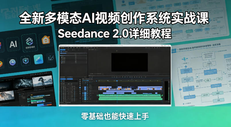 全新多模态AI视频创作系统实战课，Seedance 2.0详细教程，零基础也能快速上手-资源社