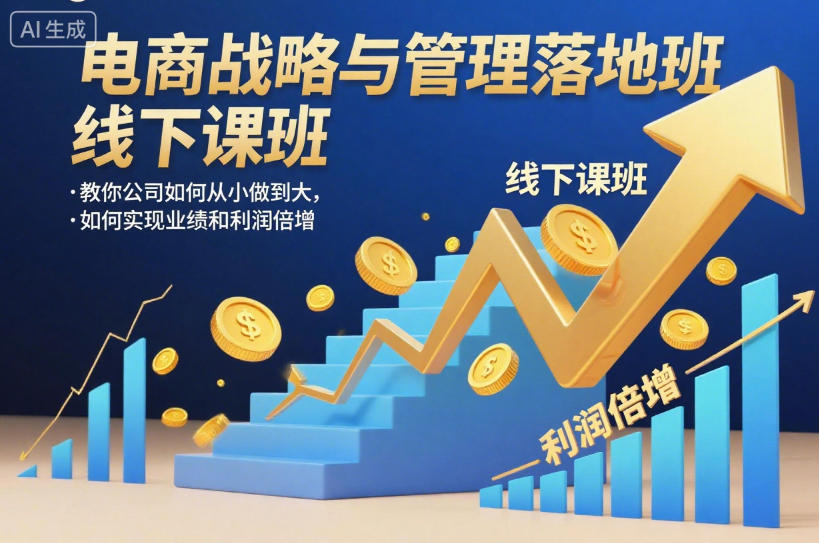 电商战略与管理落地班线下课，教你公司如何从小做到大，如何实现业绩和利润倍增【录音】-资源社