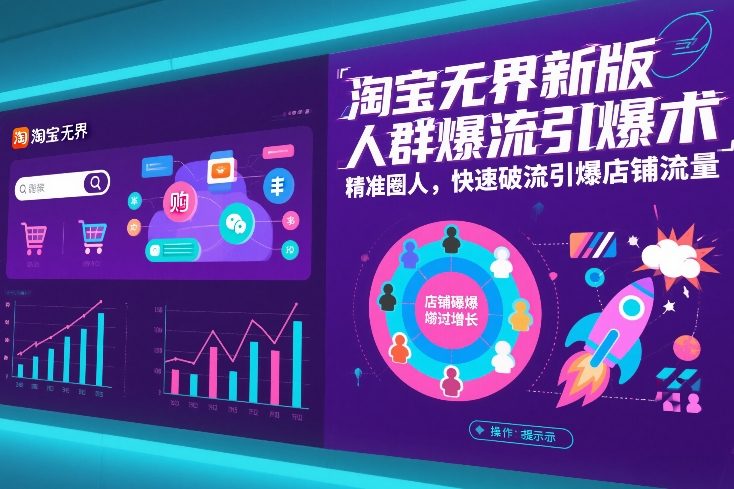 淘宝无界新版人群爆流引爆术，精准圈人，快速破流引爆店铺流量-资源社