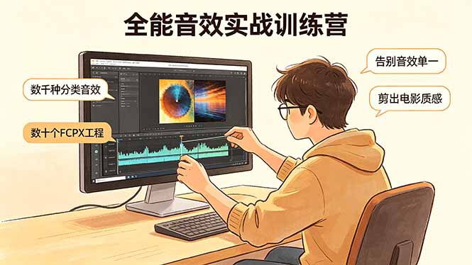 全能音效实战训练营：数千种分类音效+数十个FCPX工程，告别音效单一，剪出电影质感-资源社